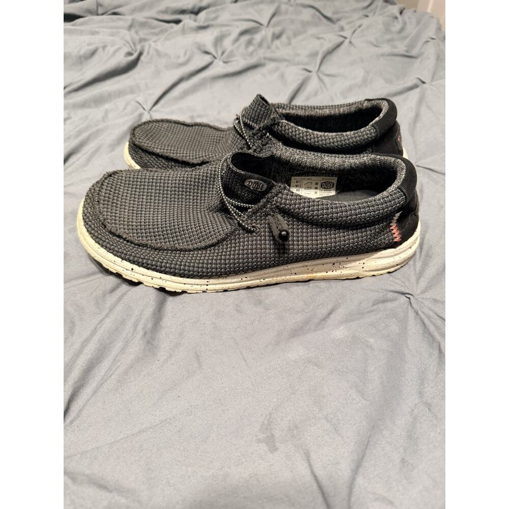 Men's Hey Dude- Dark Gray with Orange stitching - shoes 12
